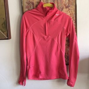 NIKE HOT PINK 1/2 ZIP LS STR WORKOUT TOP JACKET M
